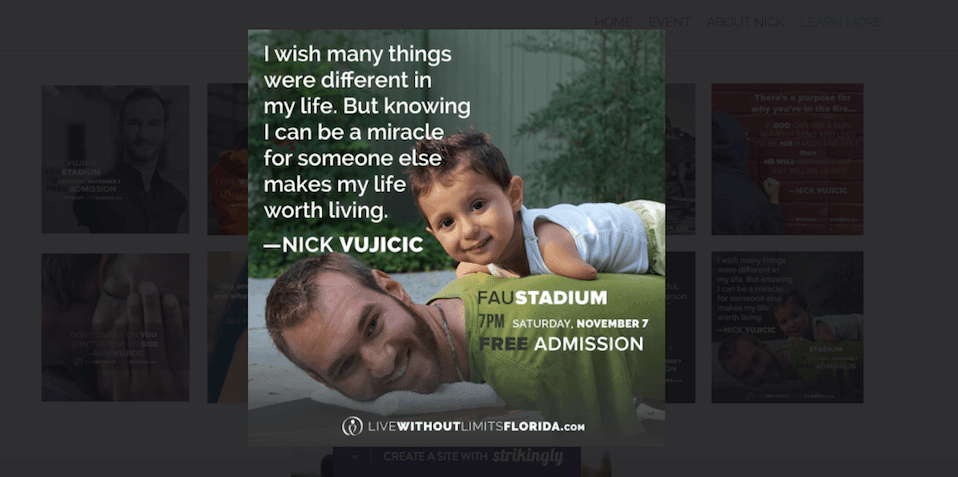 a father and son's photo posted on a Strikingly user's website a father and son's photo posted on a Strikingly user's website